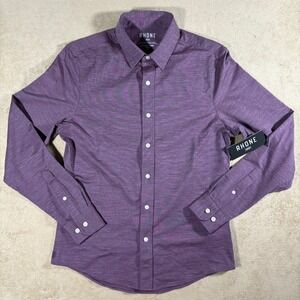 Rhone Commuter Shirt Slim Fit Italian Fabric Long Sleeve Small Maroon Oxford